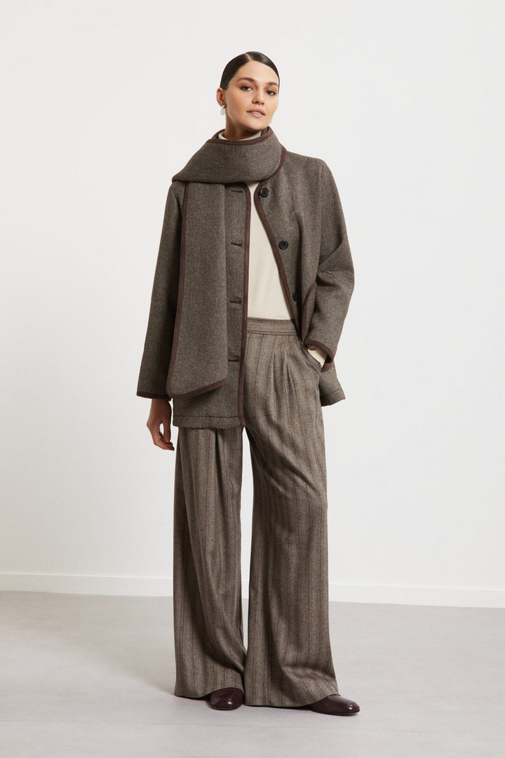 Ottod'Ame - Detachable Scarf Coat in Wool