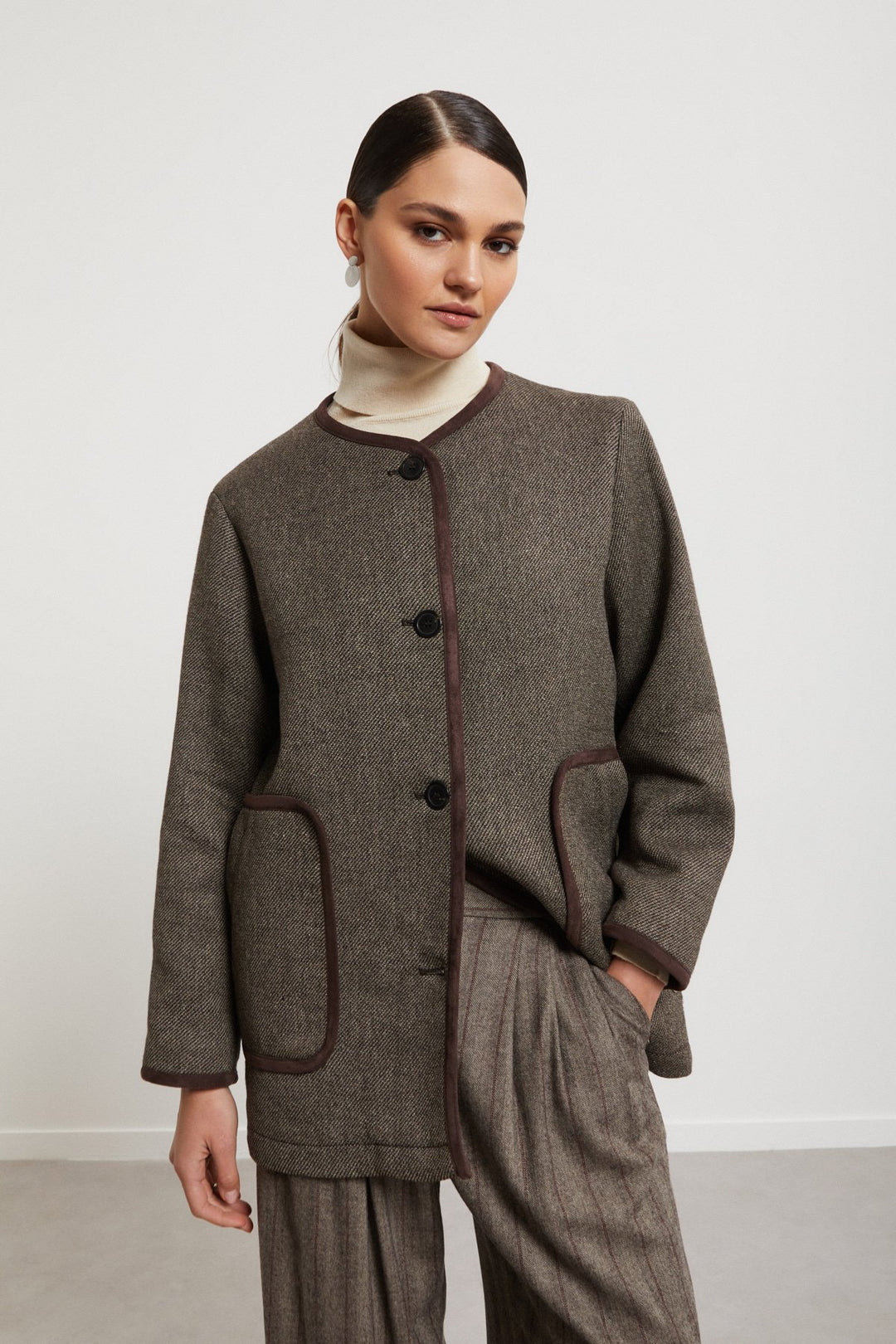 Ottod'Ame - Detachable Scarf Coat in Wool