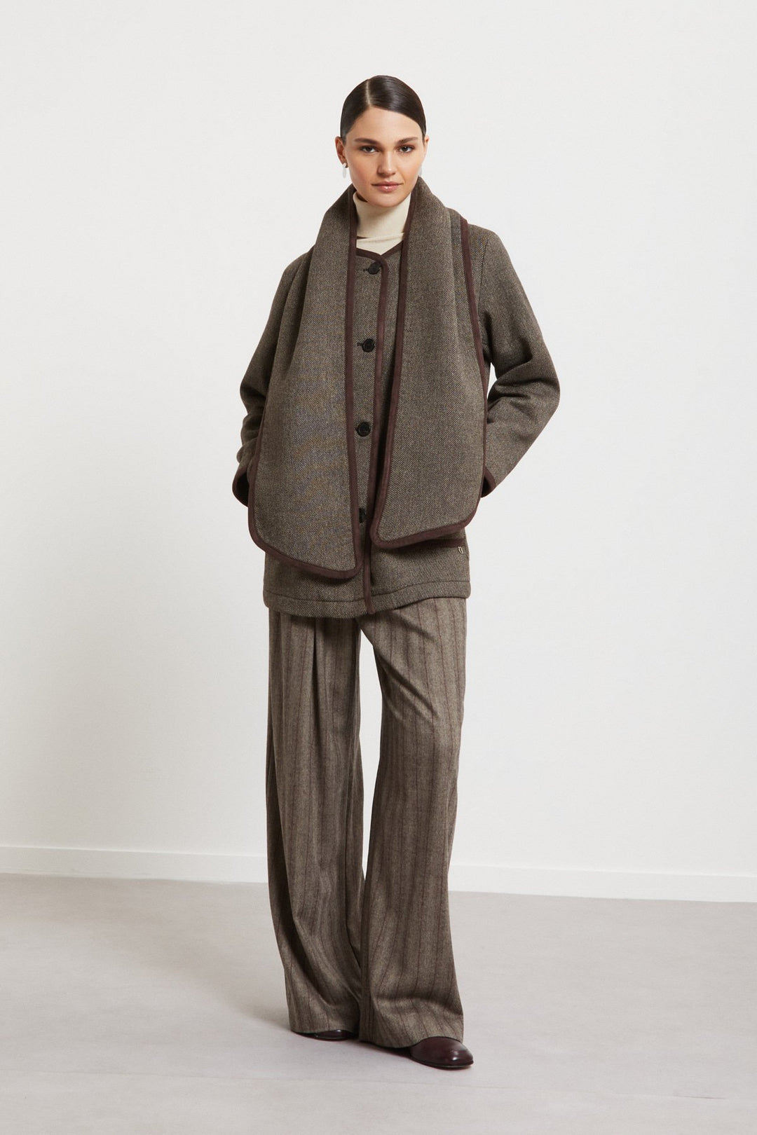 Ottod'Ame - Detachable Scarf Coat in Wool