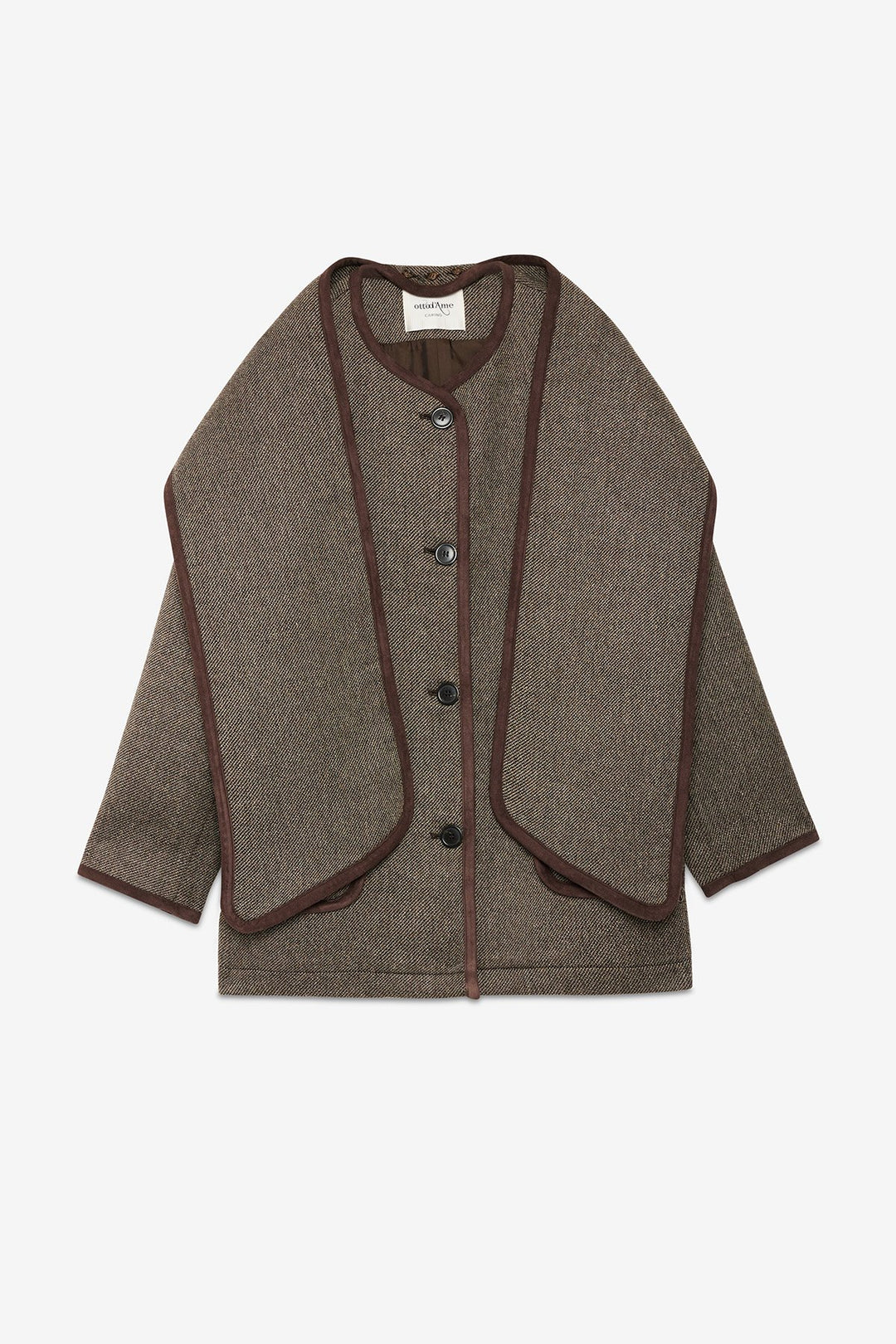 Ottod'Ame - Detachable Scarf Coat in Wool