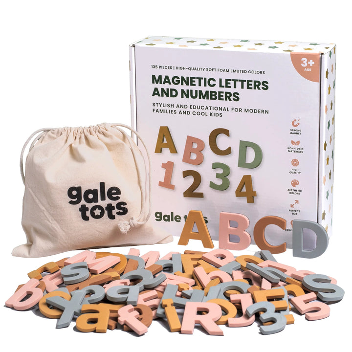 Gale Tots- 135pc Magnetic Letters and Numbers(Boho Pastels)