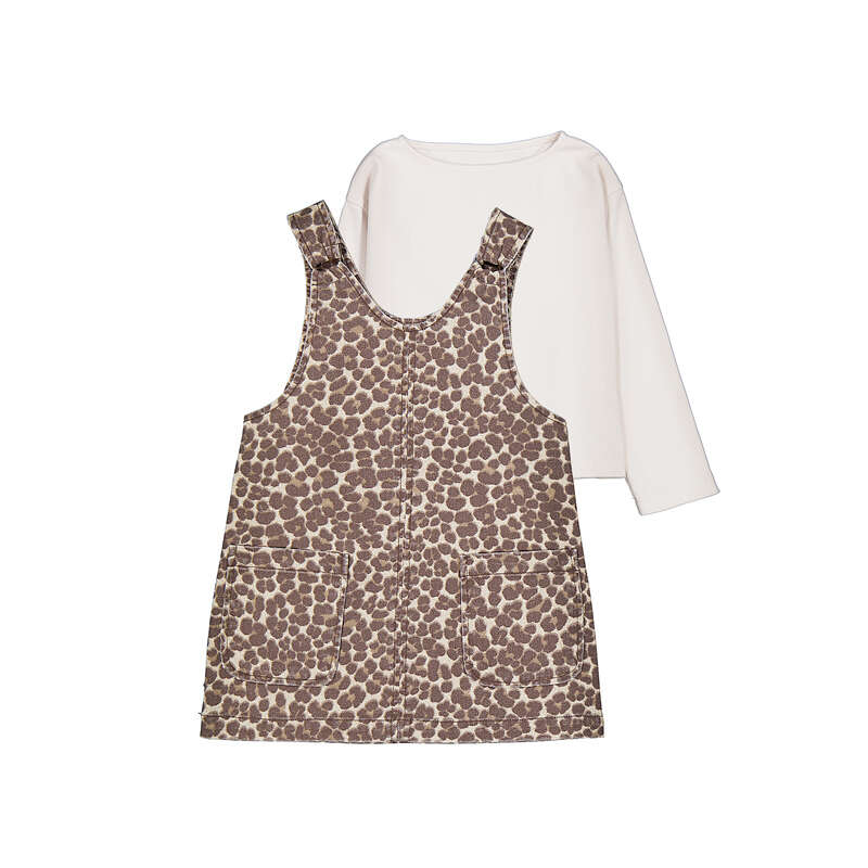 Mayoral – Twill Pinafore Dress + Longsleeve Set