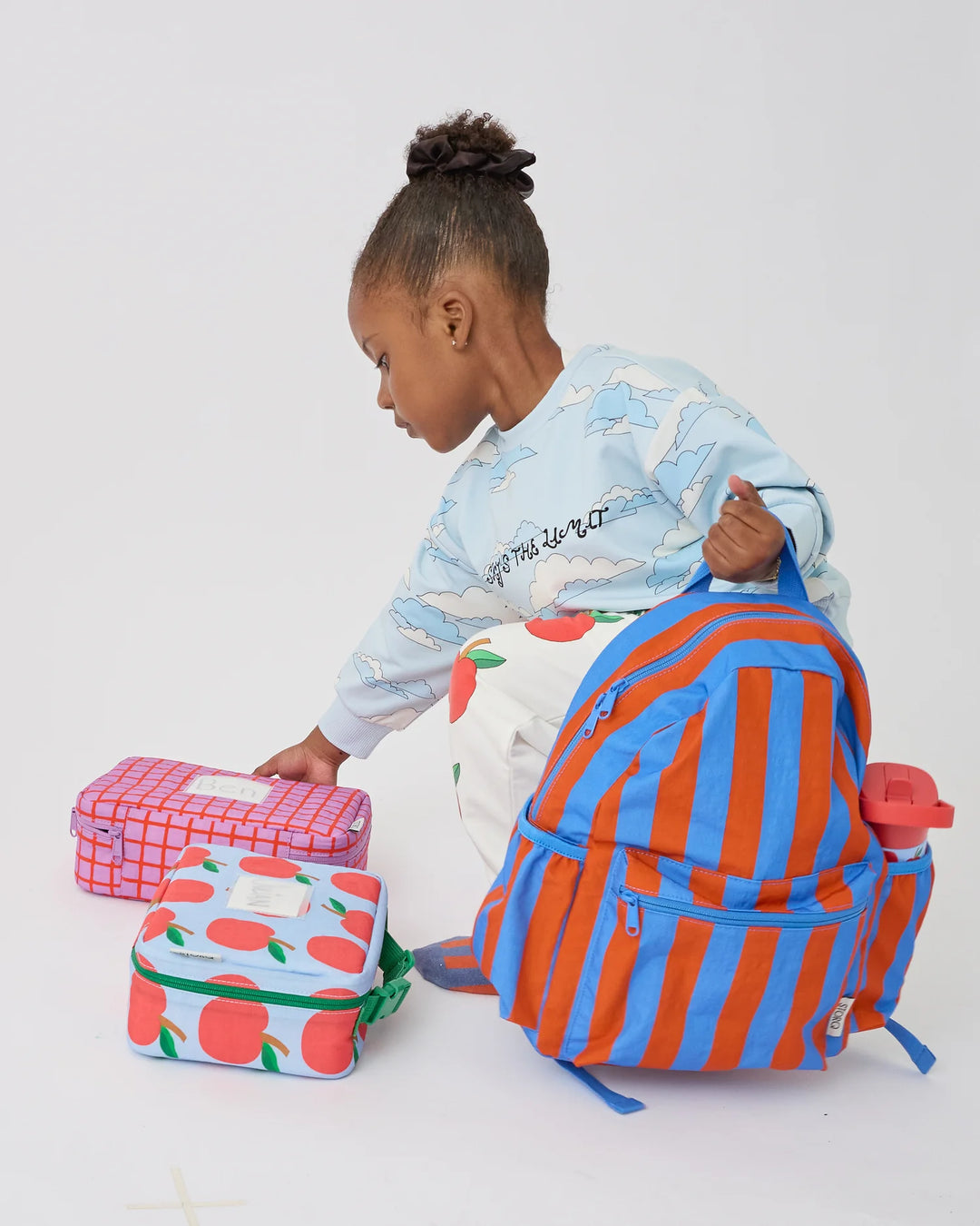 Kindred Bravely -  Cool Kid Backpack in Orange & Blue Stripe