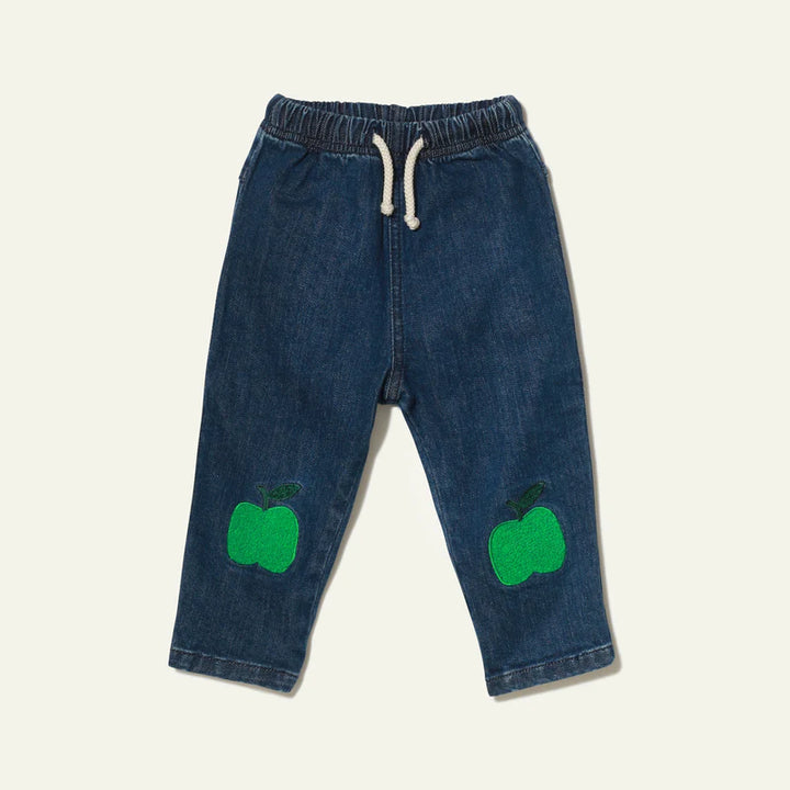 Mon Coeur – Recycled Cotton Green Apple Patch Baby Pant