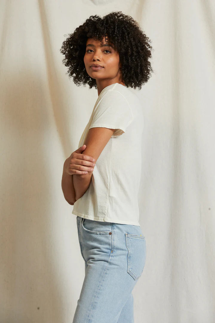 Perfect White Tee - Harley Boxy Crew in Bright Ivory