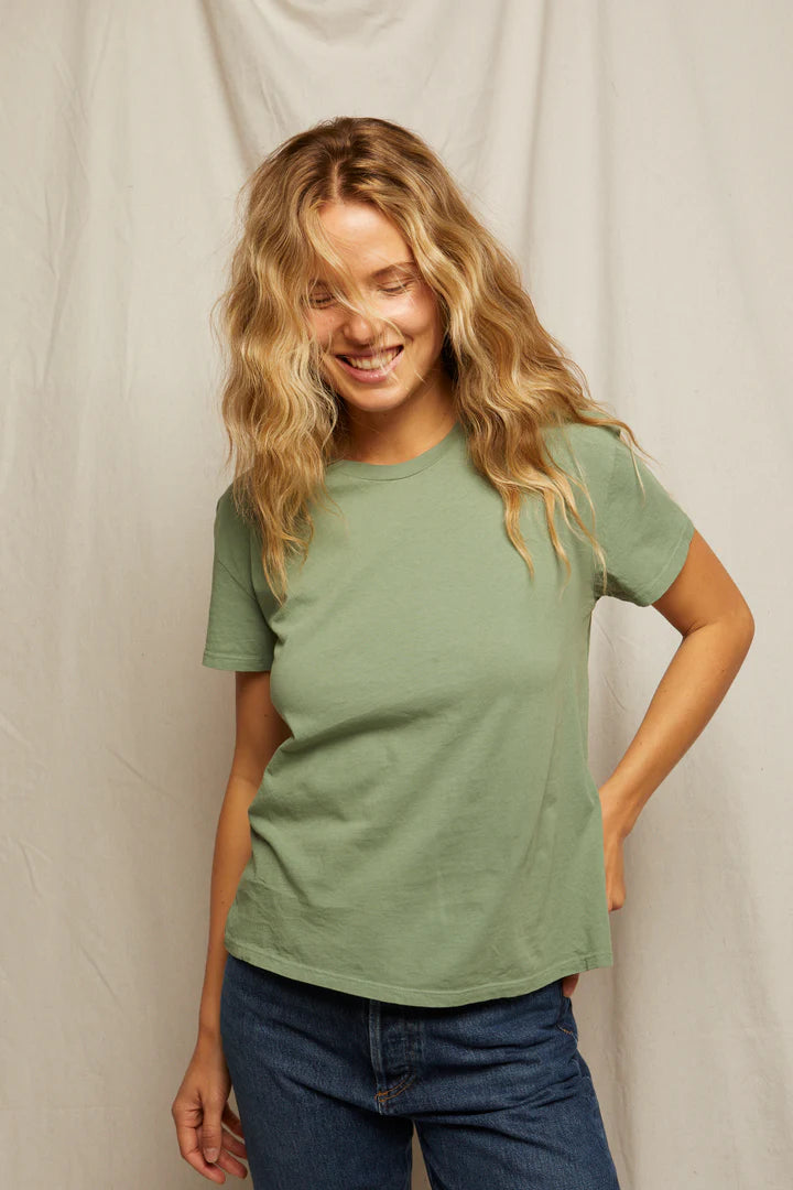 Perfect White Tee - Harley Boxy Crew in Aloe