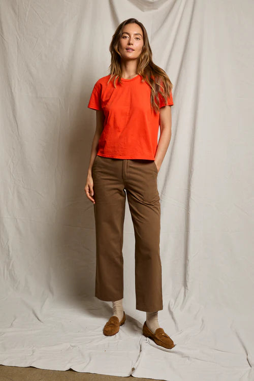 Perfect White Tee - Harley Boxy Crew in Tomato