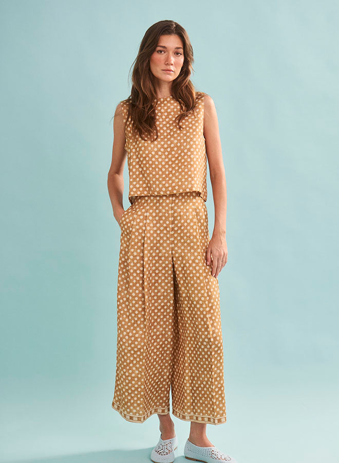 Hunter Bell – Manning Top in Coconut Sand Dot