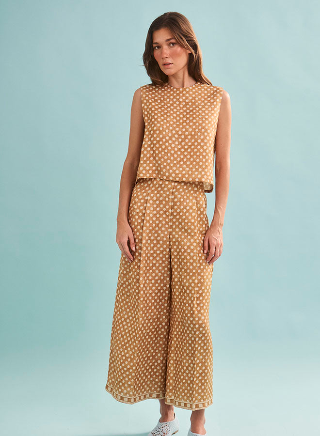 Hunter Bell – Manning Top in Coconut Sand Dot