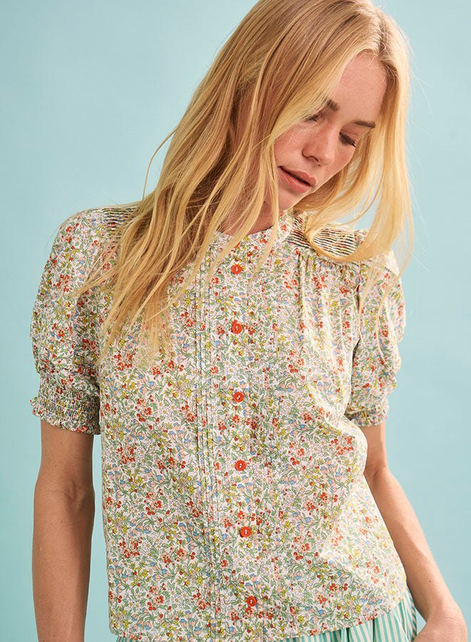 Hunter Bell – Hartley Top in Coral Multi