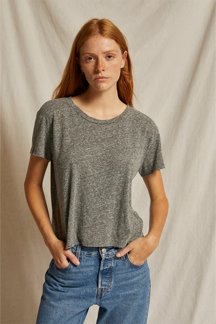 Perfect White Tee - Harley Boxy Crew in Heather Grey