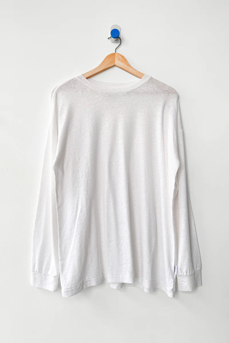 Le Bon Shoppe - Haze Linen Blend Tee in White