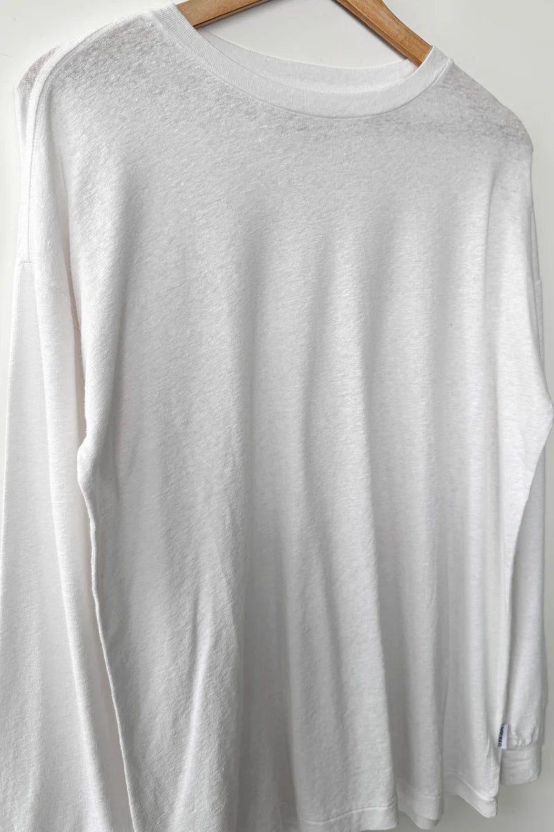 Le Bon Shoppe - Haze Linen Blend Tee in White