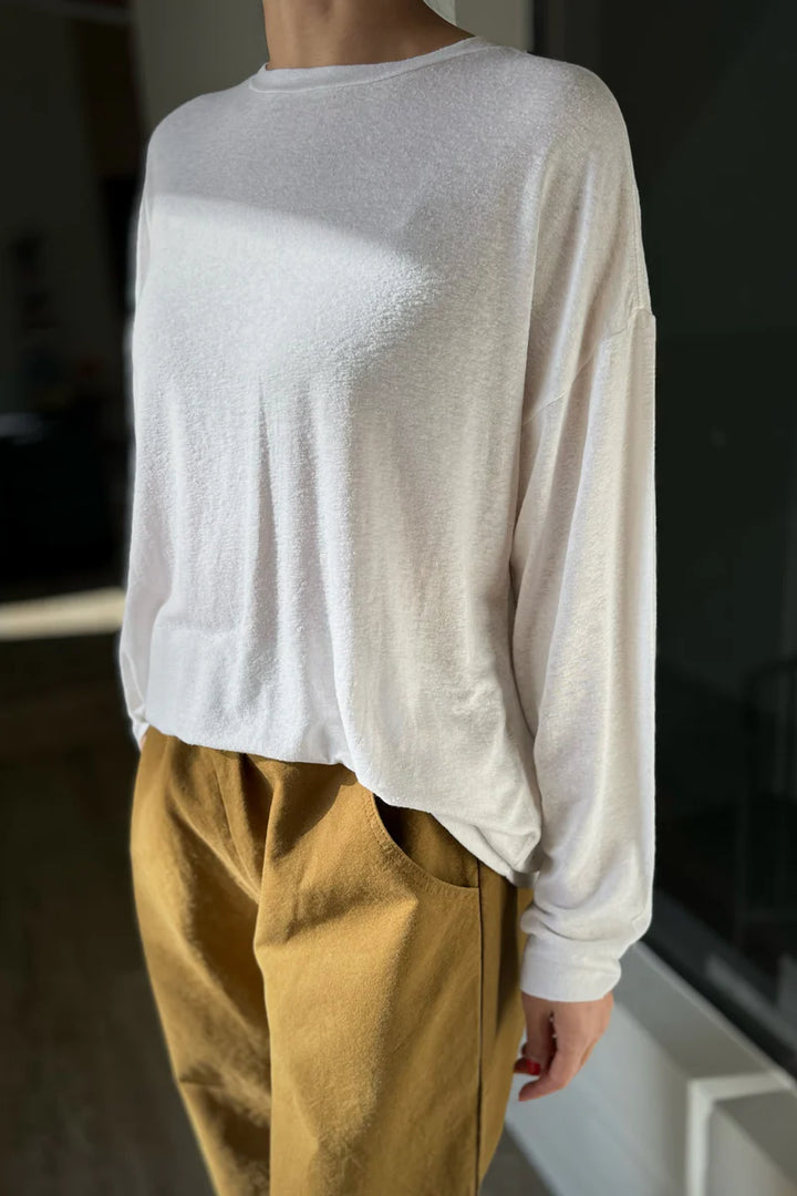 Le Bon Shoppe - Haze Linen Blend Tee in White