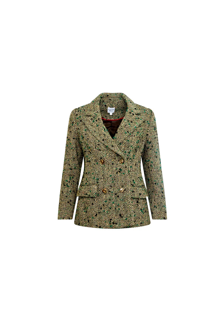 Hunter Bell – Huntley Half Coat in Mixed Herringbone