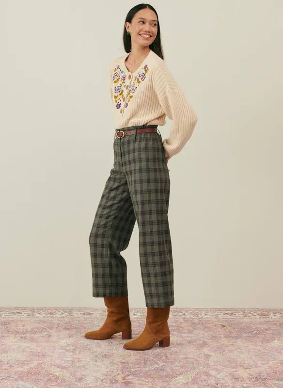 Louise Misha – Abuela Pants in Green Tartan