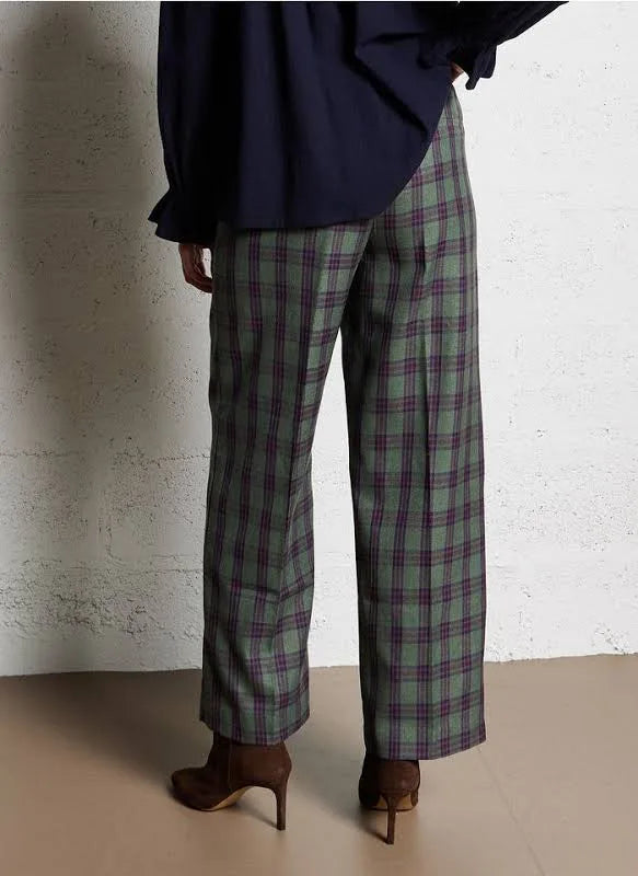 Louise Misha – Abuela Pants in Green Tartan