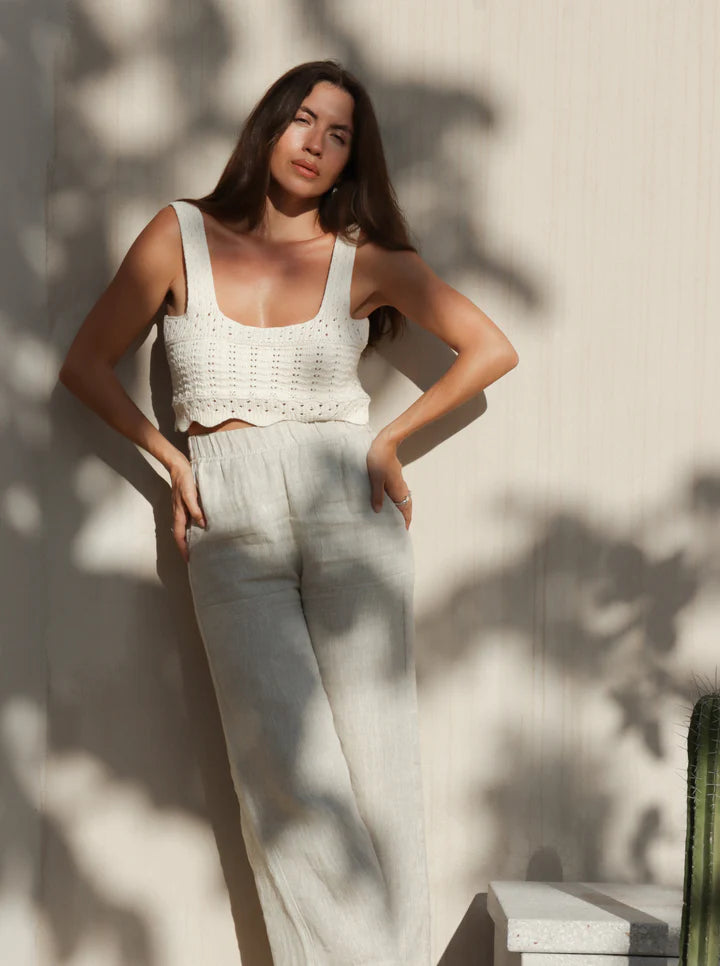 LAUDE the Label – Lyric Crochet Top in Ecru