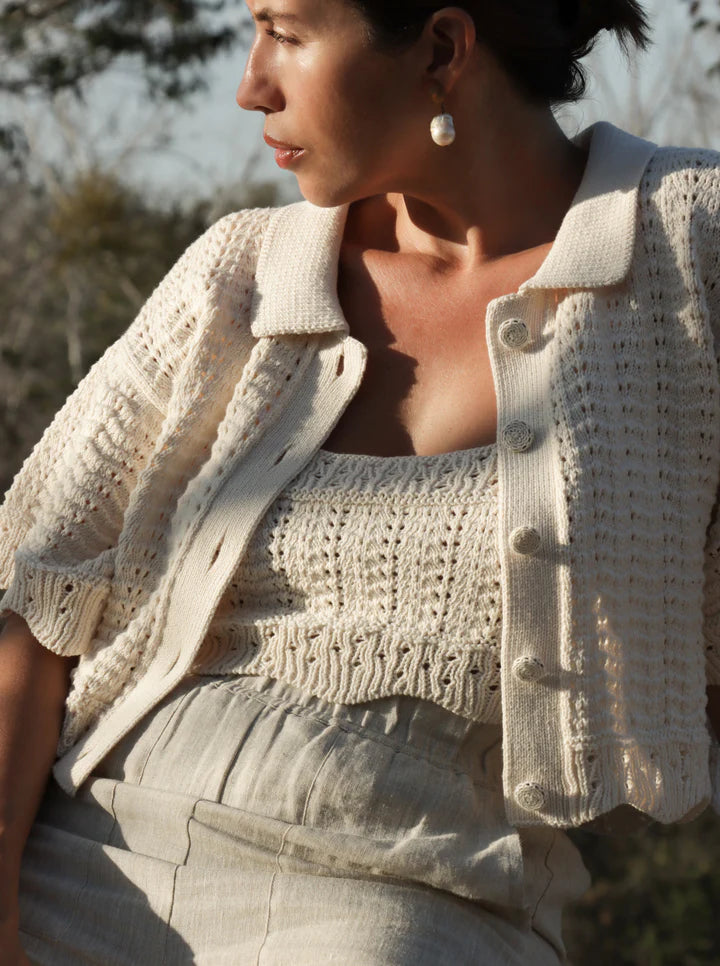 LAUDE the Label – Lyric Crochet Top in Ecru