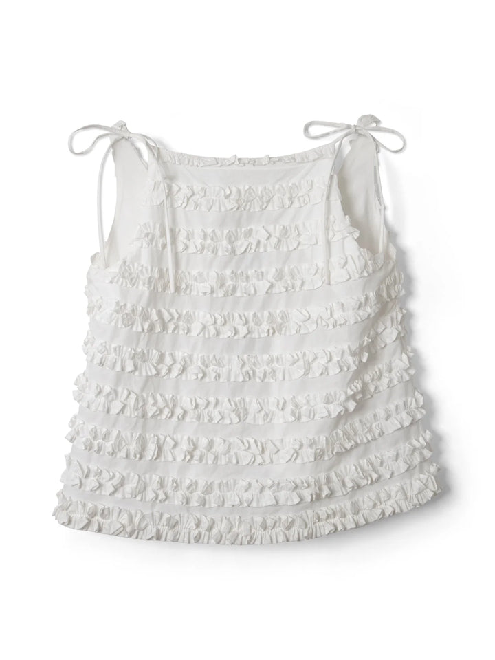 Damson Madder – Leili Ruffle Cami in White