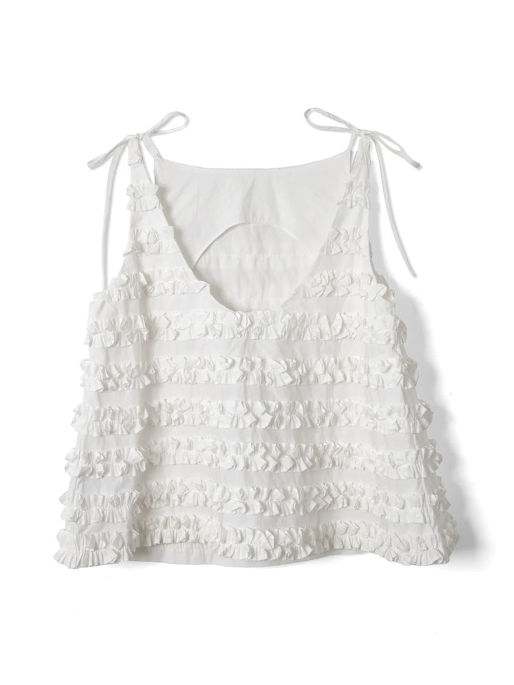 Damson Madder – Leili Ruffle Cami in White