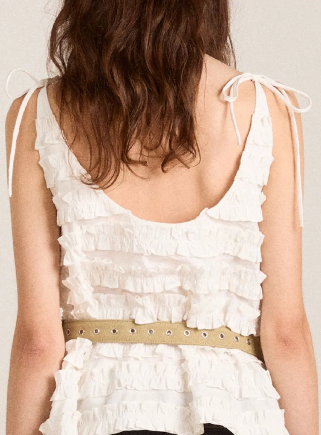 Damson Madder – Leili Ruffle Cami in White