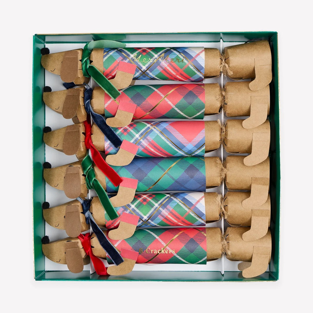 Meri Meri - Plaid Sausage Dog Crackers