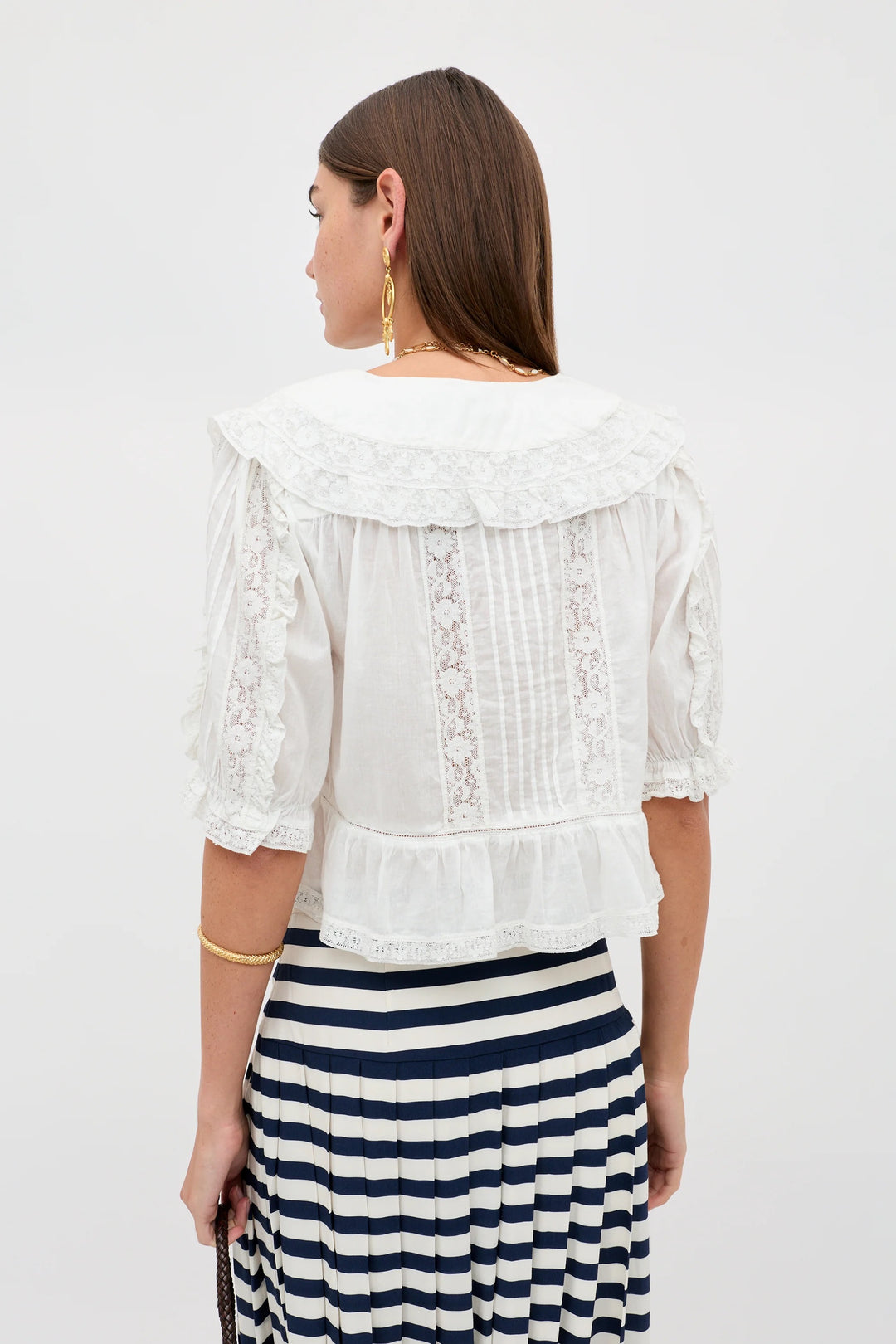 RIXO - Ellery Top White