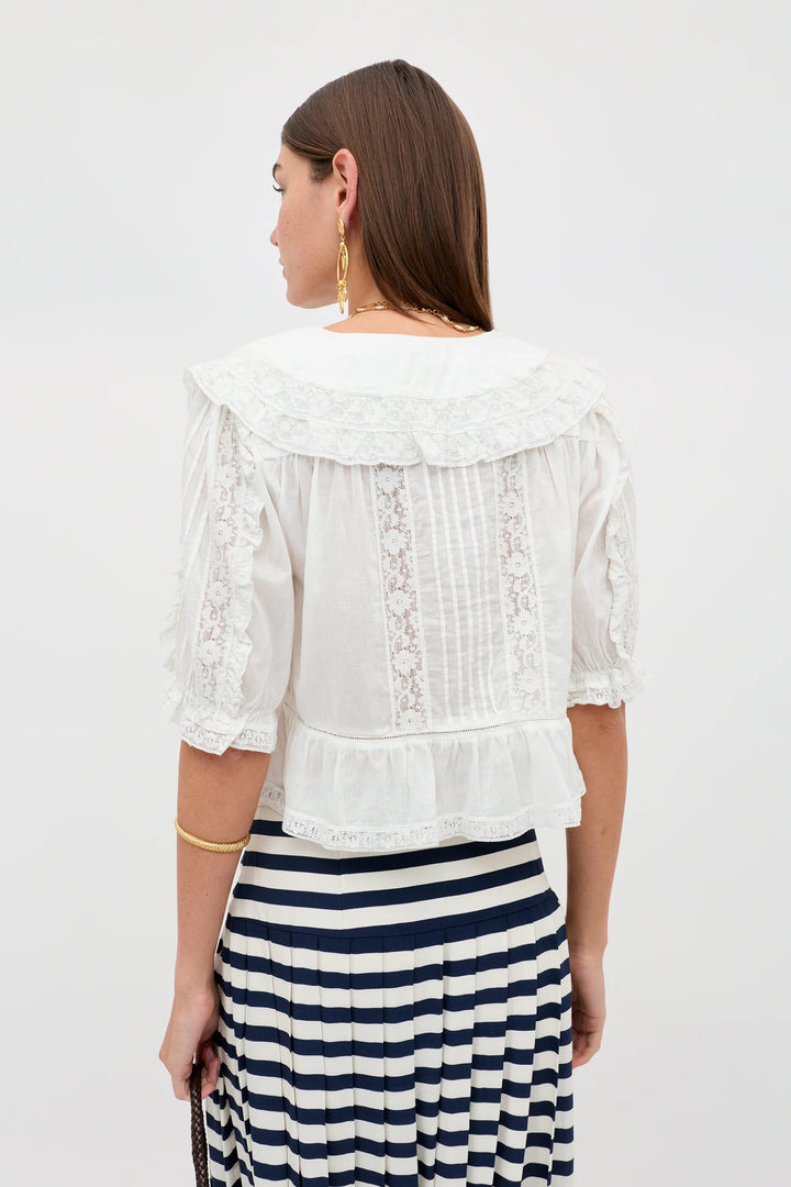 RIXO - Ellery Top White