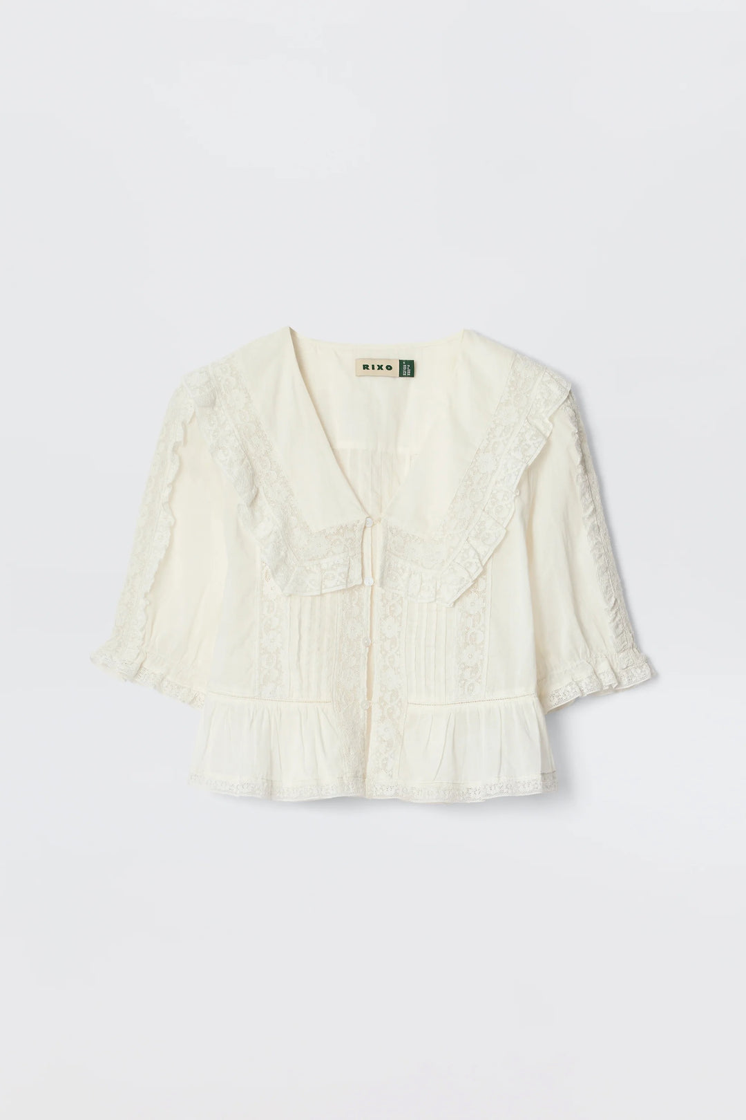 RIXO - Ellery Top White