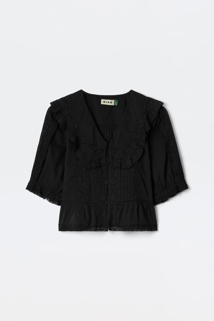RIXO - Ellery Top Black
