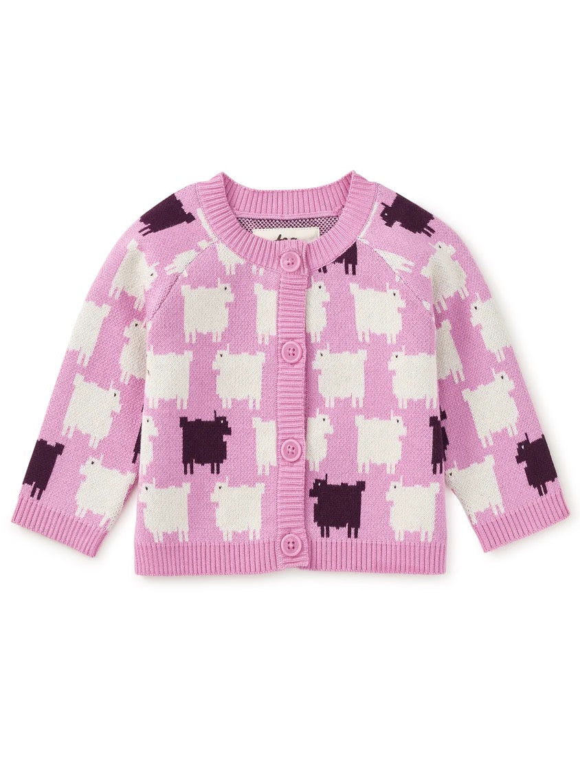 Tea Collection – Cozy Sheep Cardigan in Pink