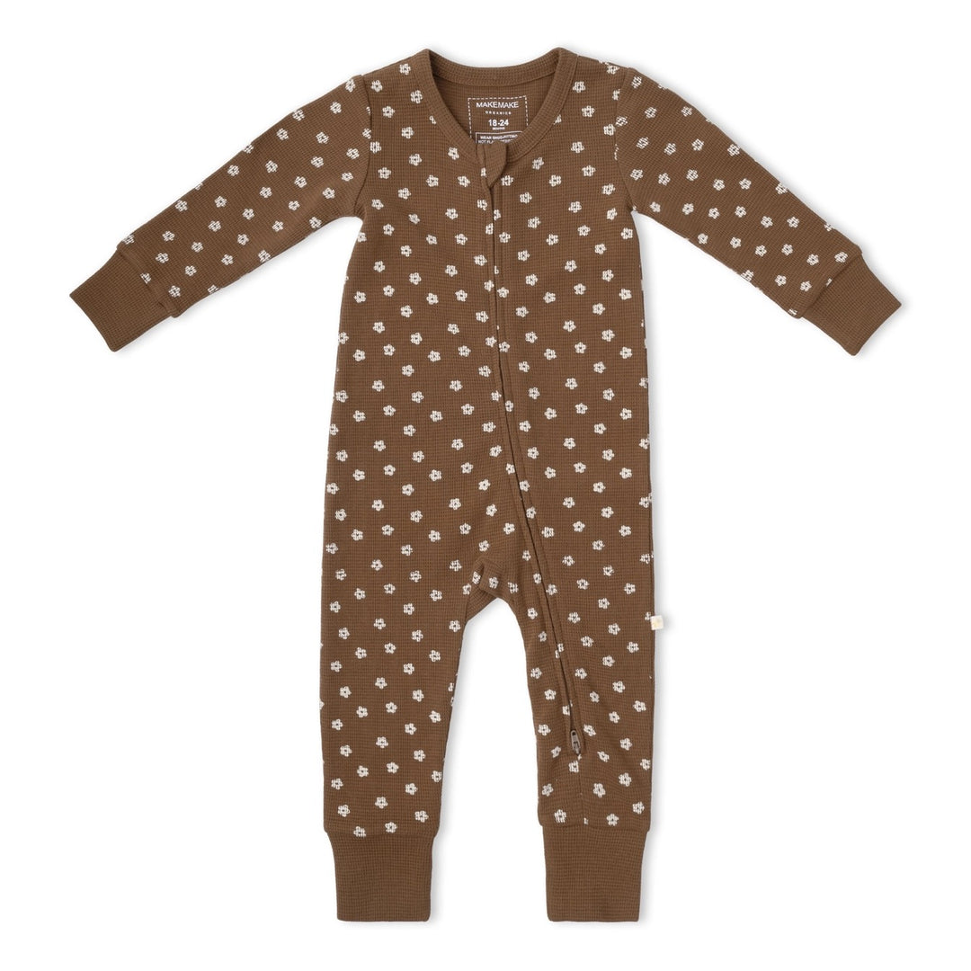 MakeMake Organics - Organic 2-Way Zip Romper in Chestnut Bloom