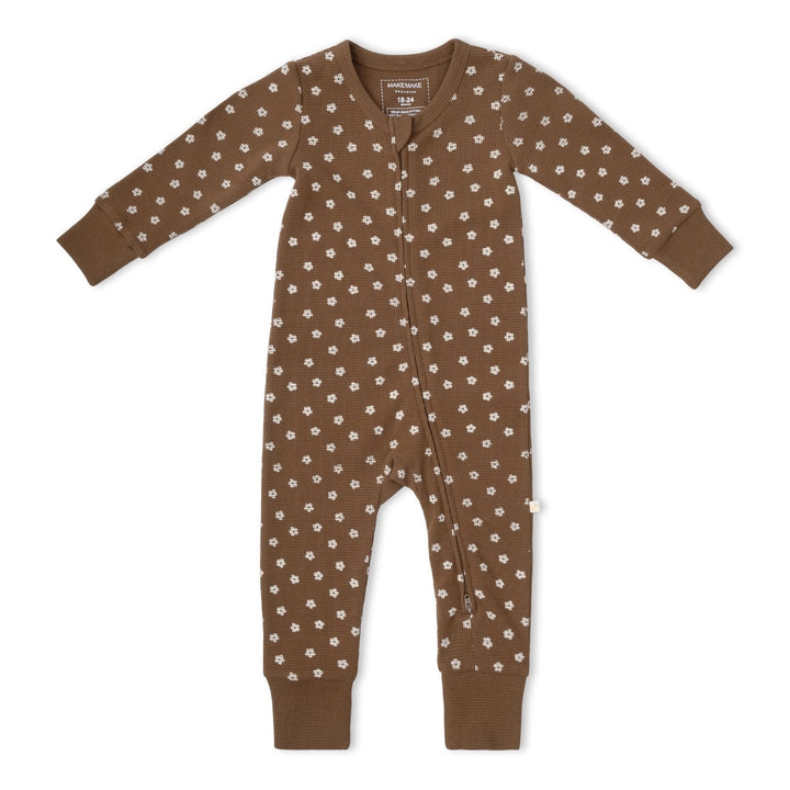 MakeMake Organics - Organic 2-Way Zip Romper in Chestnut Bloom