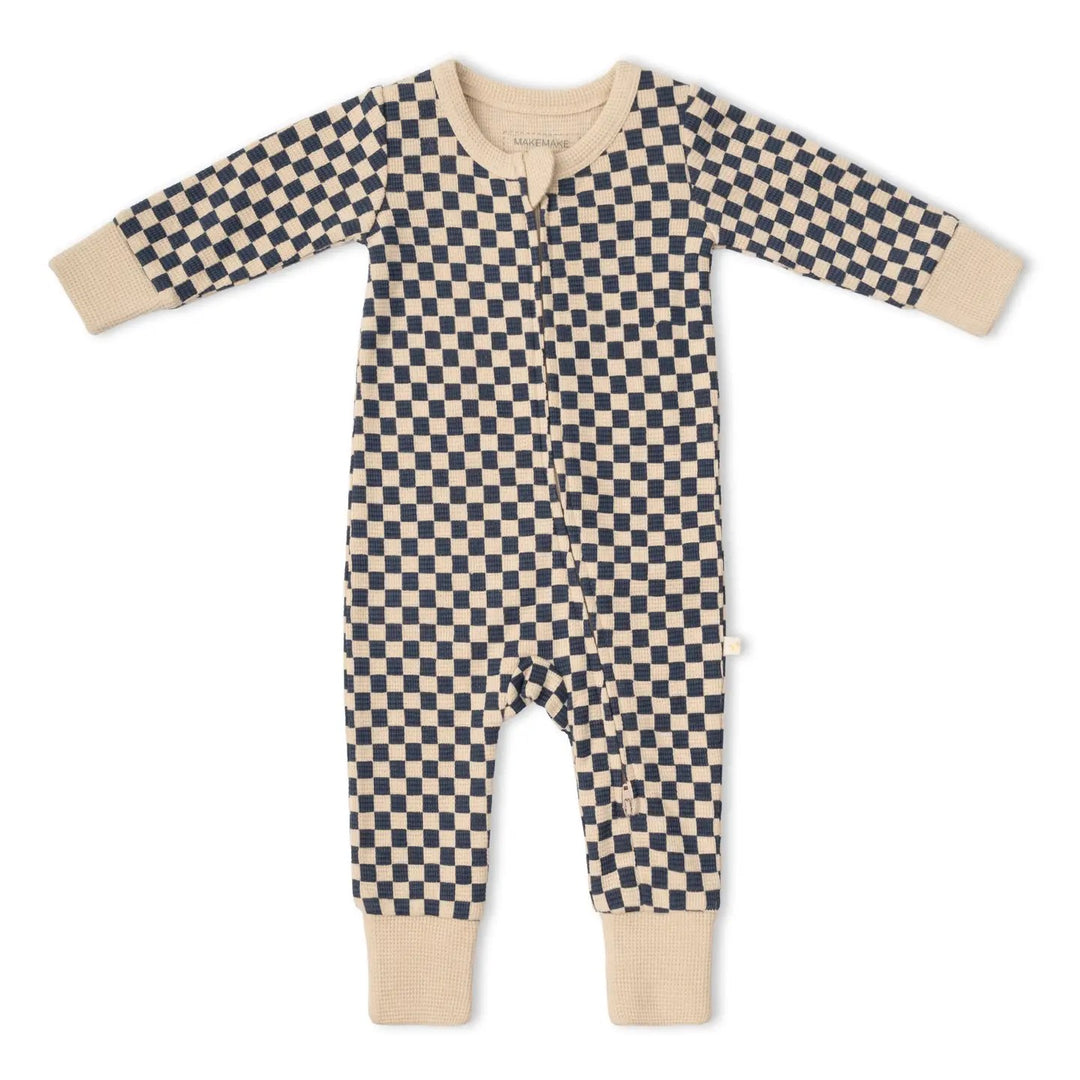 MakeMake Organics - Organic 2-Way Zip Romper in Midnight Check