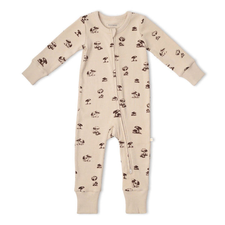 MakeMake Organics - Organic 2-Way Zip Romper in Mushroom