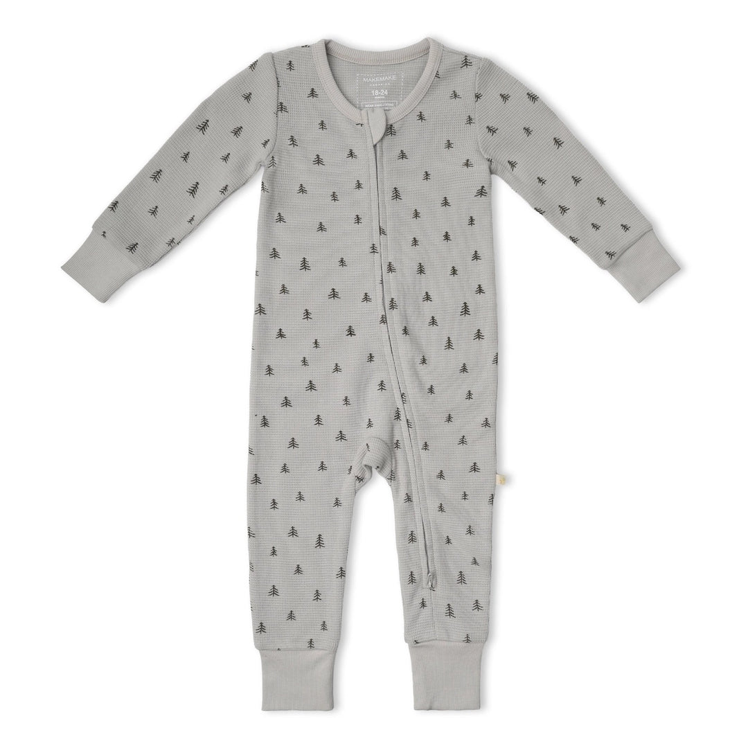MakeMake Organics - Organic 2-Way Zip Romper in Tiny Pines