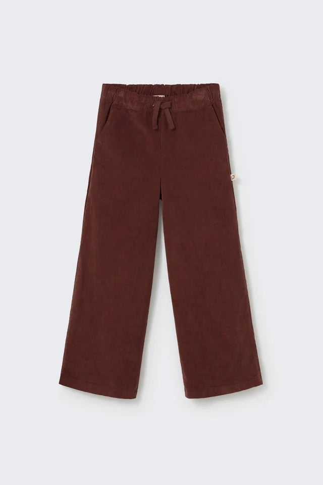Cozmo- Arlet Corduroy Wide Leg Pant in Chocolate