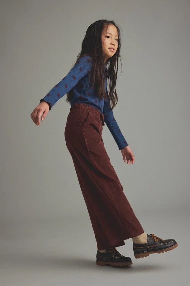 Cozmo- Arlet Corduroy Wide Leg Pant in Chocolate