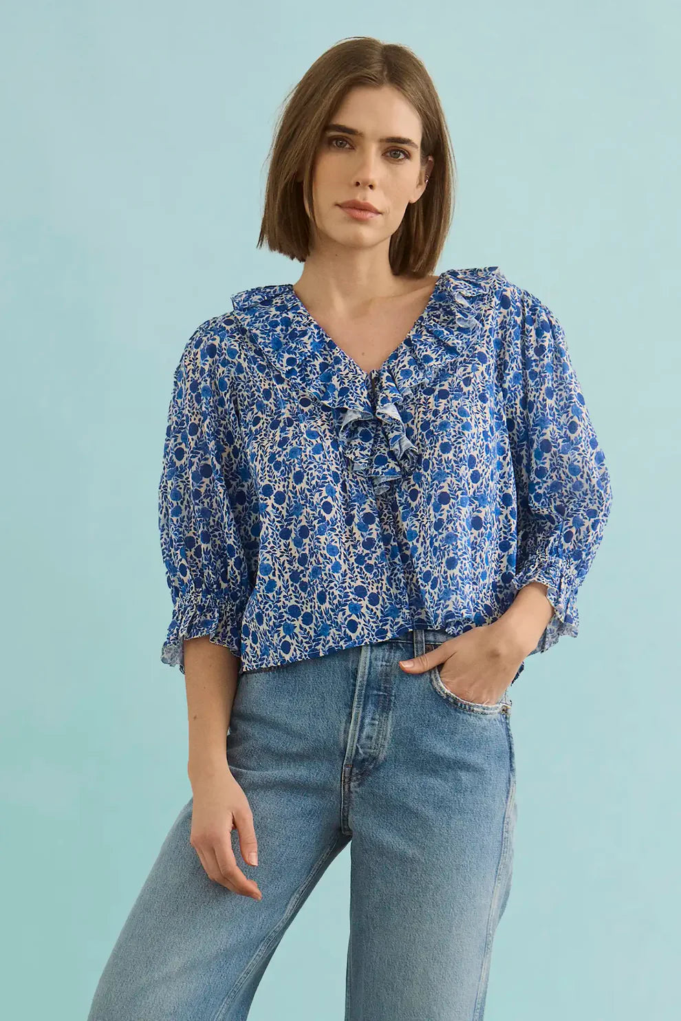 Hunter Bell – Imogen Blouse in Bermuda Blooms