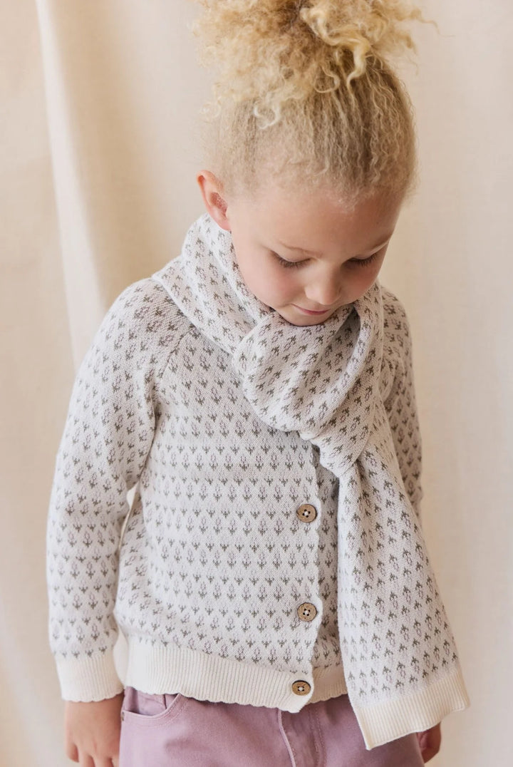 Jamie Kay – Savannah Jacquard Cardigan in Sheer Pink