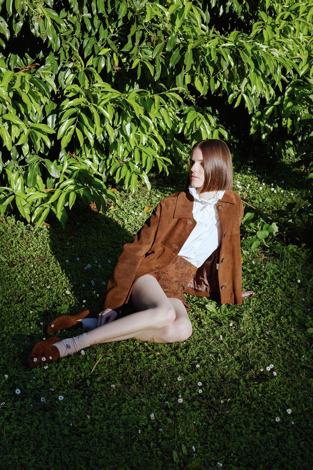 Ottod'Ame - Suede Button Down Jacket in Brown