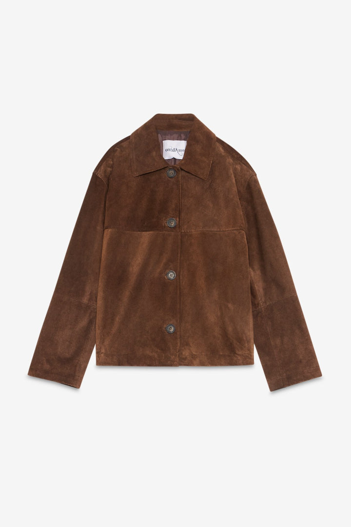 Ottod'Ame - Suede Button Down Jacket in Brown