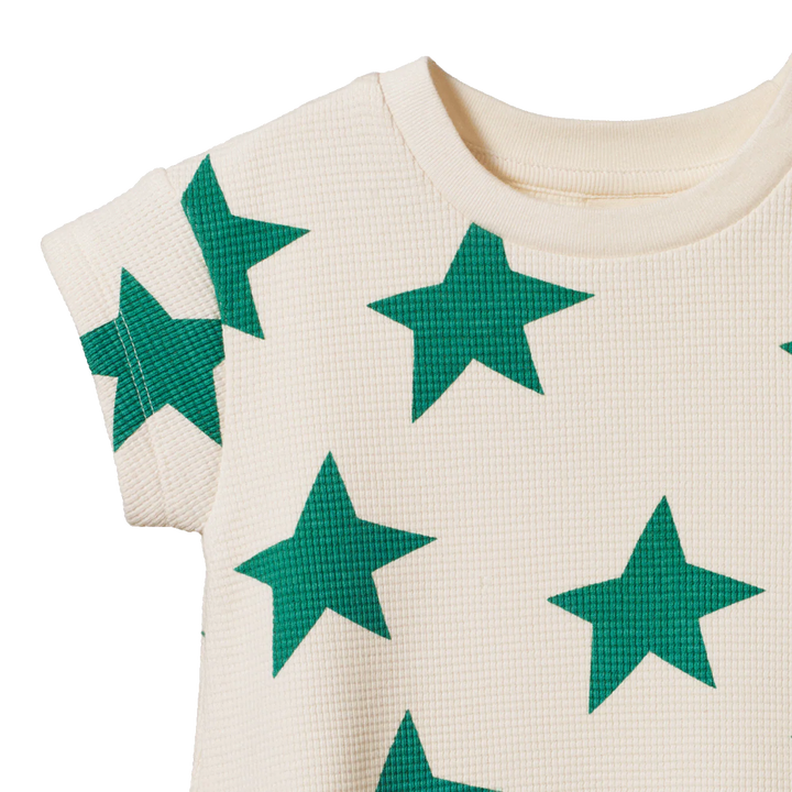 Nature Baby – Juno Waffle Romper in Stars