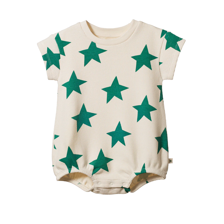 Nature Baby – Juno Waffle Romper in Stars