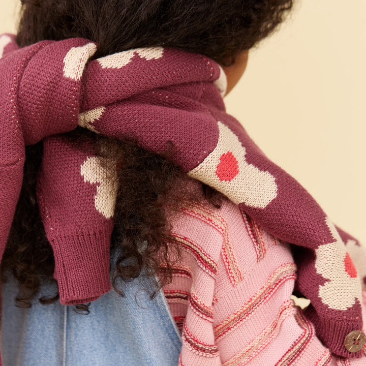 WHEAT – Alvida Jacquard Cardigan in Eggplant