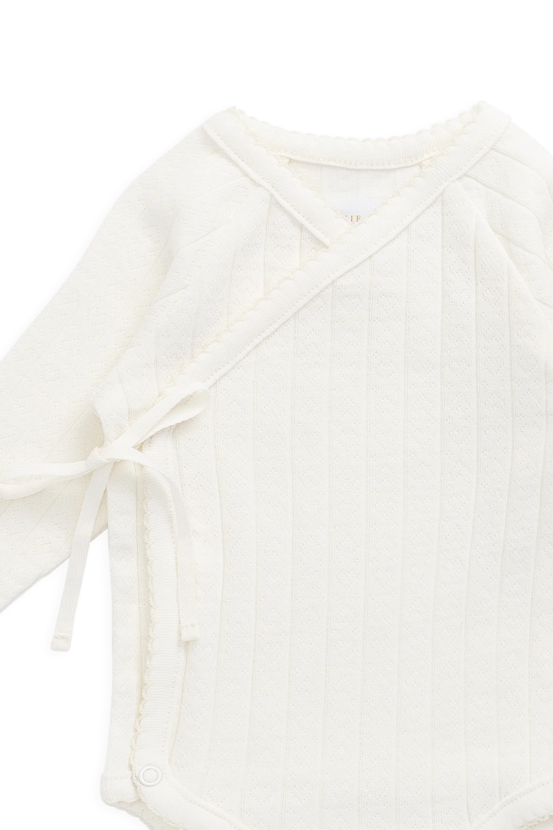 Jamie Kay – Organic Cotton Marina Bodysuit - Sweet Heart Pointelle Parchment