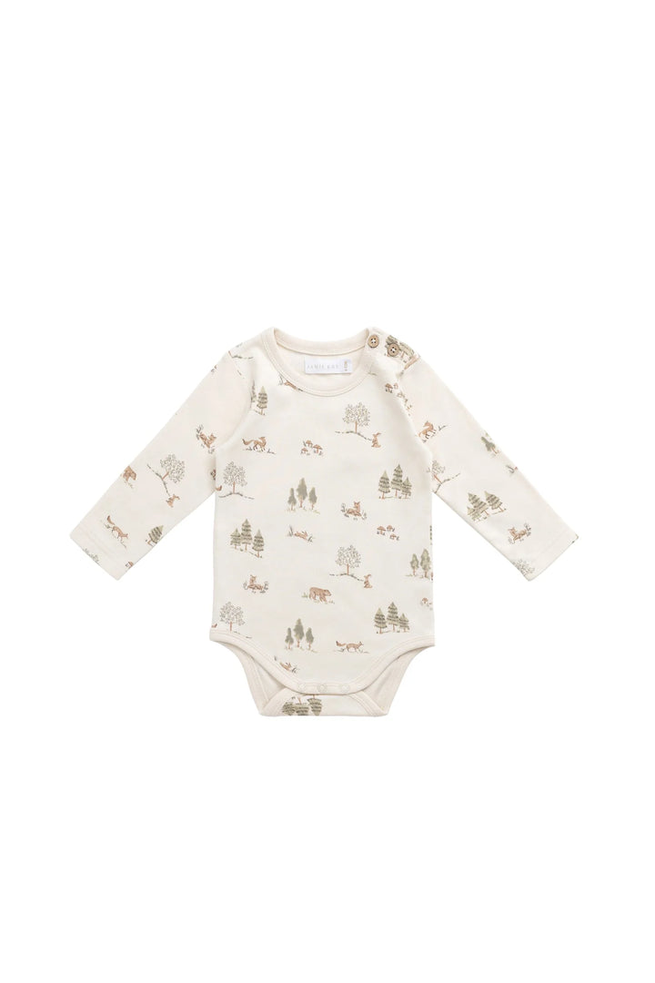 Jamie Kay – Organic Cotton Fernley Bodysuit in Pine Forest Friends