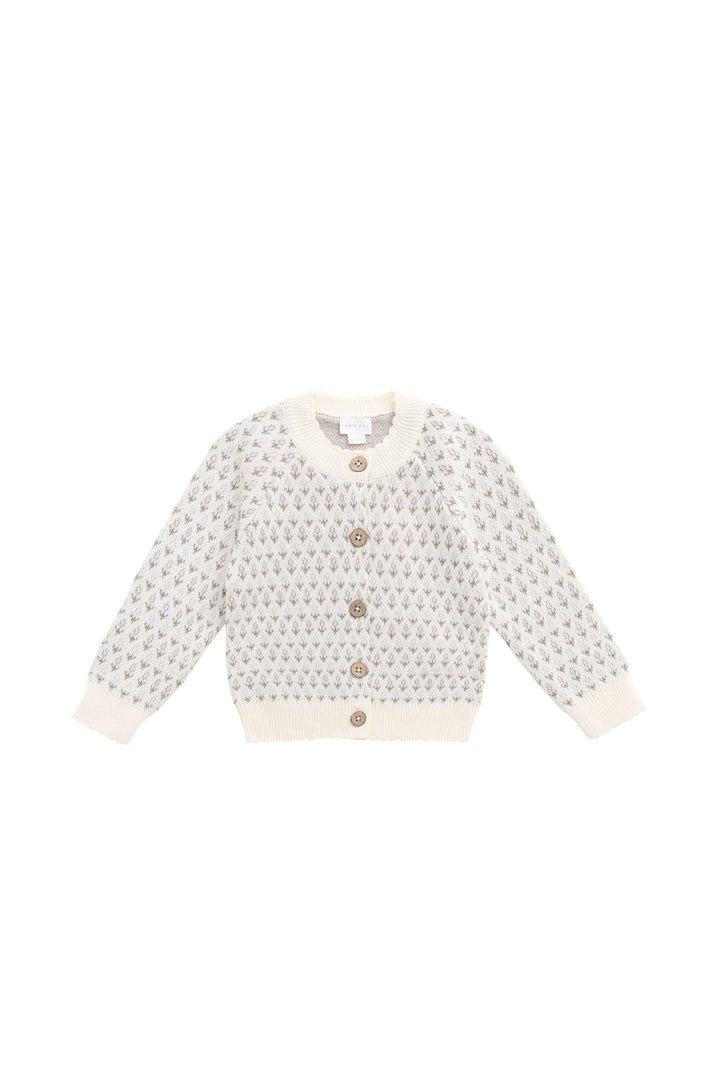Jamie Kay – Savannah Jacquard Cardigan in Sheer Pink