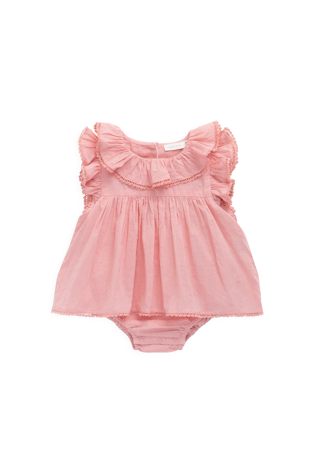 Jamie Kay – Organic Cotton Frannie Playsuit in Swiss Pink